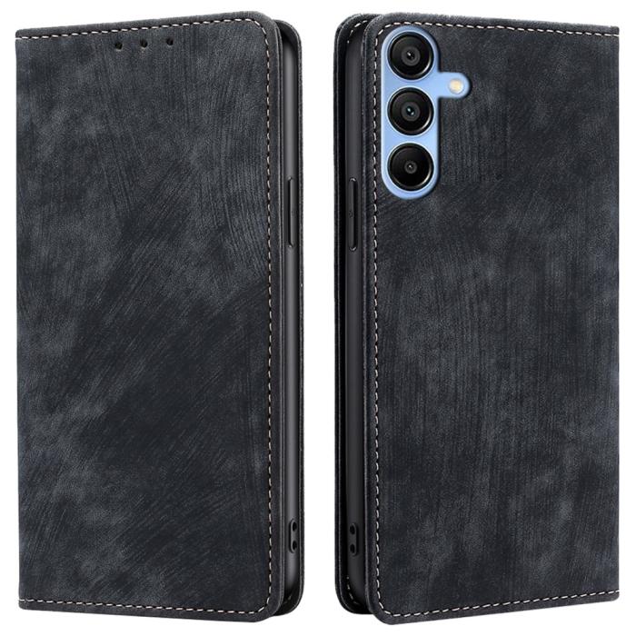Bild 1, Samsung Galaxy A15 4G/5G Fodral Retro RFID Läder Svart