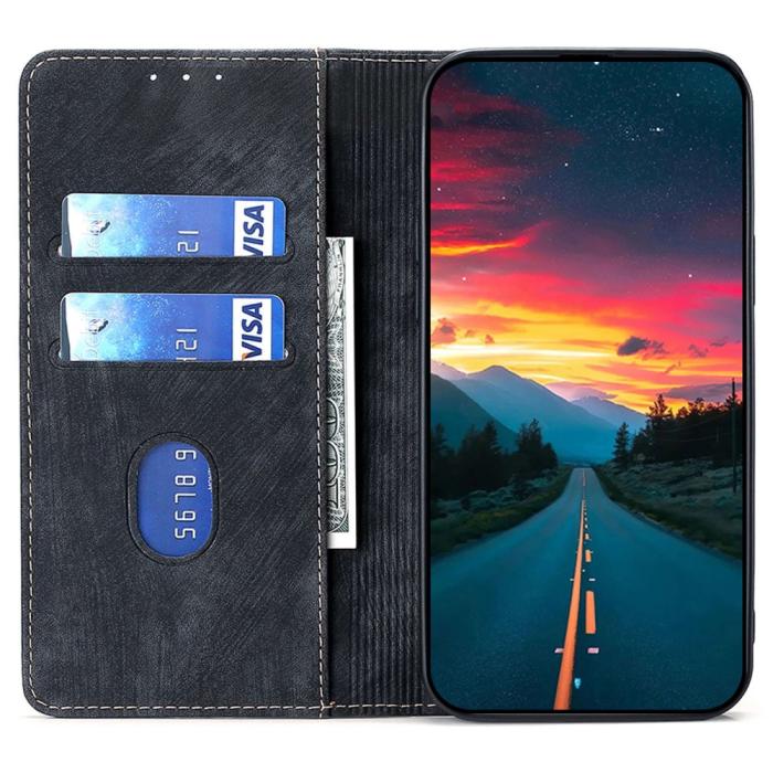 Bild 2, Samsung Galaxy A15 4G/5G Fodral Retro RFID Läder Svart