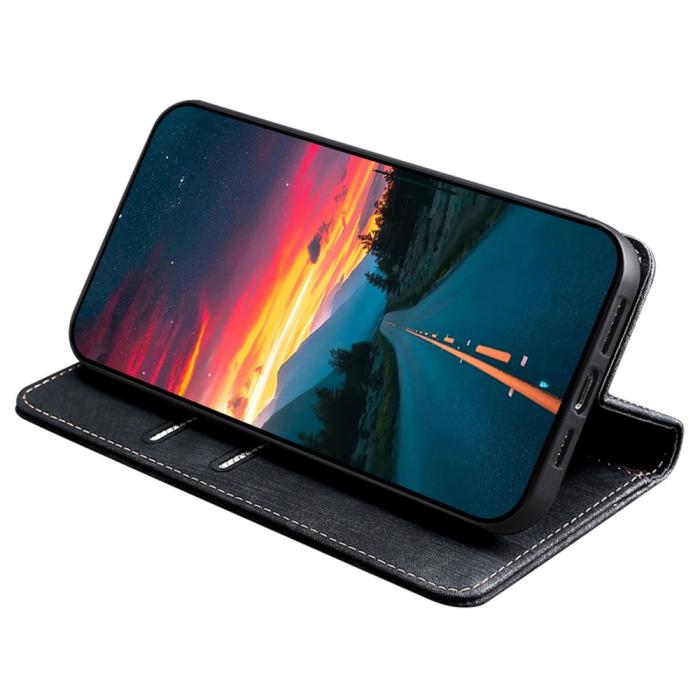 Bild 3, Samsung Galaxy A15 4G/5G Fodral Retro RFID Läder Svart