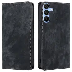 Samsung Galaxy A15 4G/5G Fodral Retro RFID Läder Svart