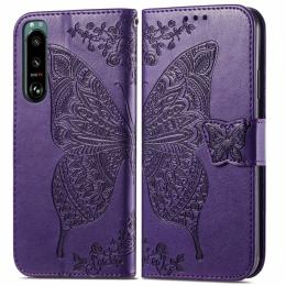 Sony Xperia 5 III Fodral Tryckt Butterfly Lila