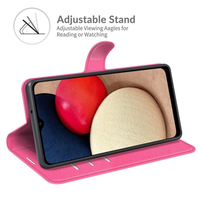 Bild 4, Samsung Galaxy A03s Fodral Litchi Läder Rosa
