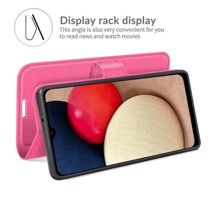 Bild 5, Samsung Galaxy A03s Fodral Litchi Läder Rosa