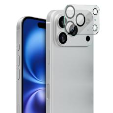 IMAK iPhone 17 Pro Max Linsskydd Black Rings H&auml;rdat Glas