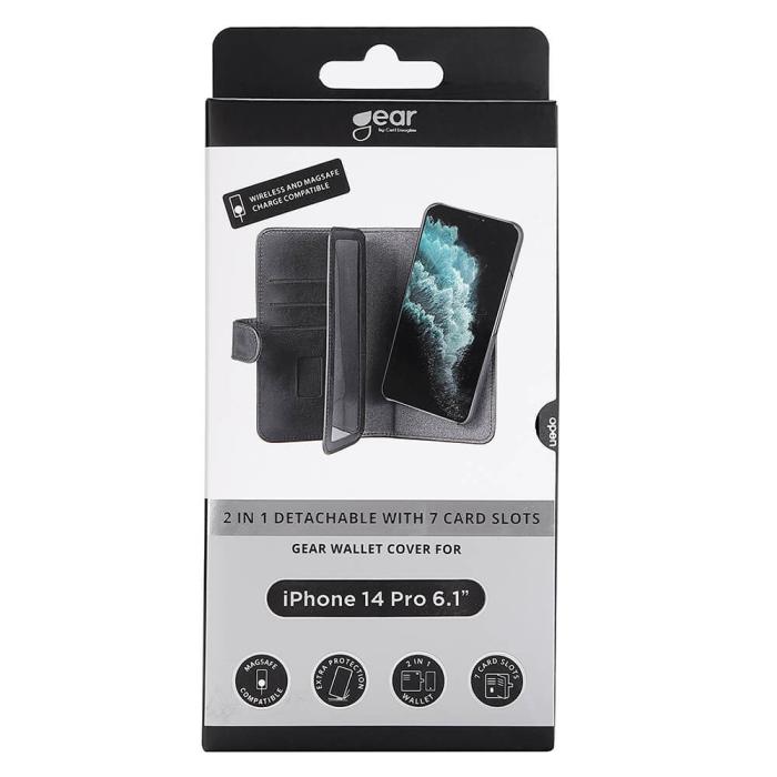 Bild 2, GEAR iPhone 14 Pro Fodral Flerfack 2in1 Magnet MagSafe Svart