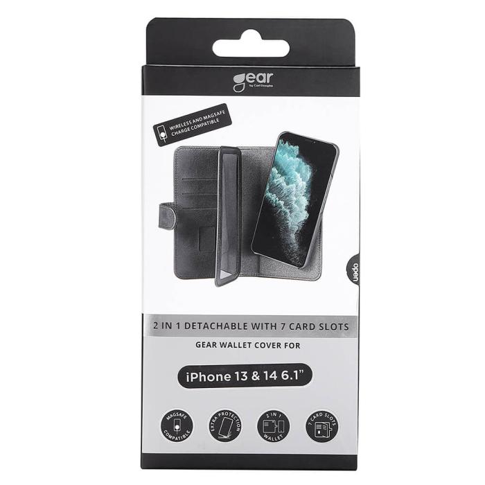 Bild 2, GEAR iPhone 15/14/13 Fodral Flerfack 2in1 Magnet MagSafe Svart