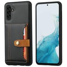 Samsung Galaxy S25 L&auml;der Skal Med Kortfack Svart