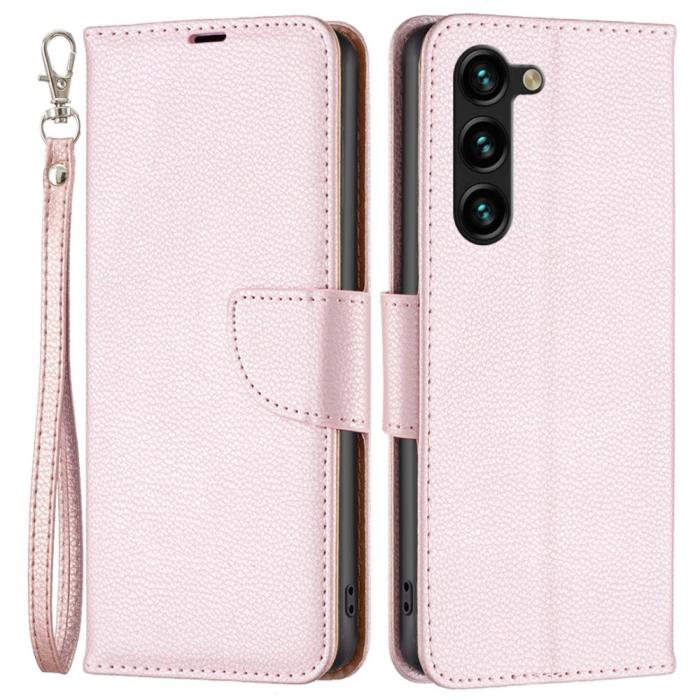 Bild 1, Samsung Galaxy S23 Plus Fodral Litchi Shark Roséguld