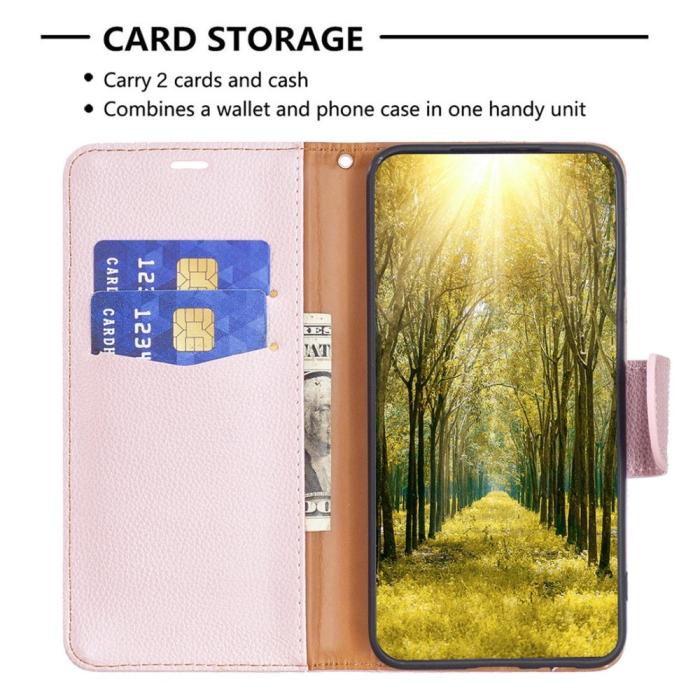 Bild 3, Samsung Galaxy S23 Plus Fodral Litchi Shark Roséguld