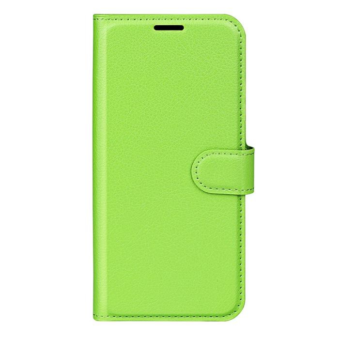 Bild 5, iPhone 17e / 16e Fodral Litchi Läder Grön