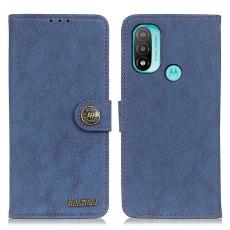 KHAZNEH Motorola Moto E20 / E40 Fodral Split Läder Blå
