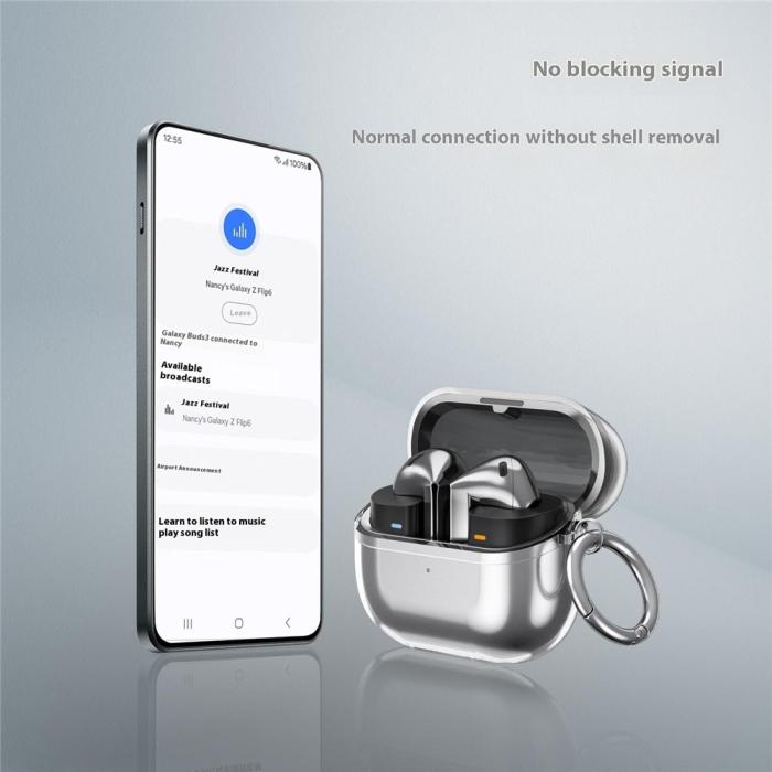 Bild 3, Samsung Galaxy Buds 3/3 Pro Skal Karbinhake TPU Blå