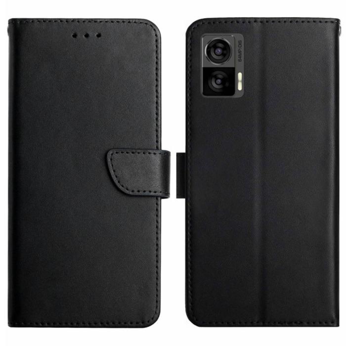 Bild 1, Motorola Edge 30 Neo 5G Fodral Nappa Äkta Läder Svart