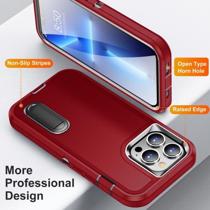 Bild 3, iPhone 14 Pro Max Skal 3in1 Shockproof Xtreme Röd/Svart