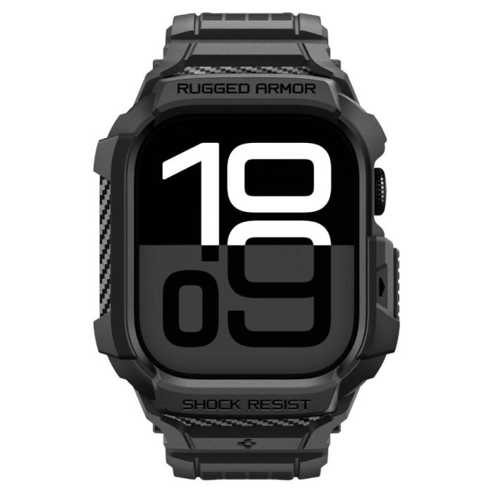 Bild 2, Spigen Apple Watch 11/10 42 mm Skal/Armband Rugged Armor Svart