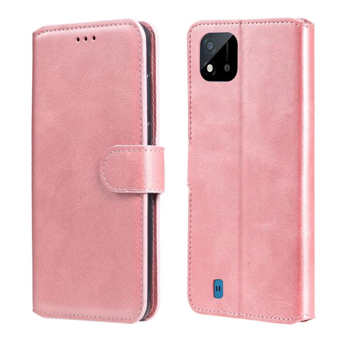 Bild 1, Realme C21 - Solid Läder Fodral - Roséguld