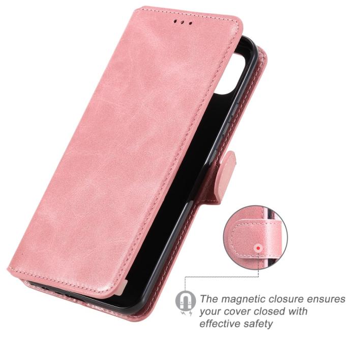 Bild 2, Realme C21 - Solid Läder Fodral - Roséguld