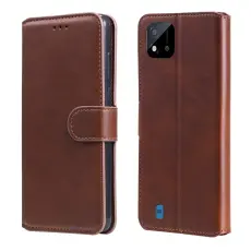 Realme C21 - Solid L&auml;der Fodral - Brun