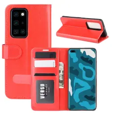 Huawei P40 Pro - Crazy Horse Pl&aring;nboksfodral - R&ouml;d