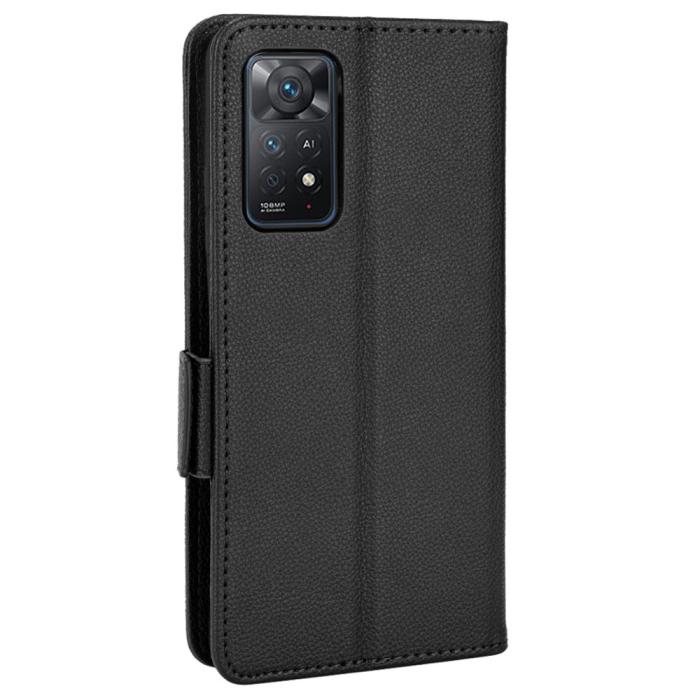 Bild 3, Xiaomi Redmi Note 11 Pro 5G Fodral Litchi Textur Svart