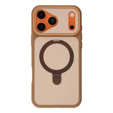 iPhone 18 Pro / 17 Pro Skal MagSafe Stativ 2-f&auml;rg Hybrid Brun