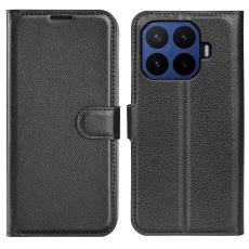 Xiaomi 17T Pro Fodral Litchi L&auml;der Svart