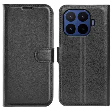 Xiaomi 17T Pro Fodral Litchi L&auml;der Svart