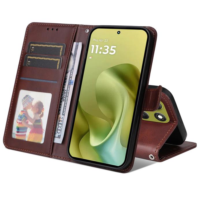 Bild 2, Motorola Moto G86 Power / G86 5G Fodral Läder Brun