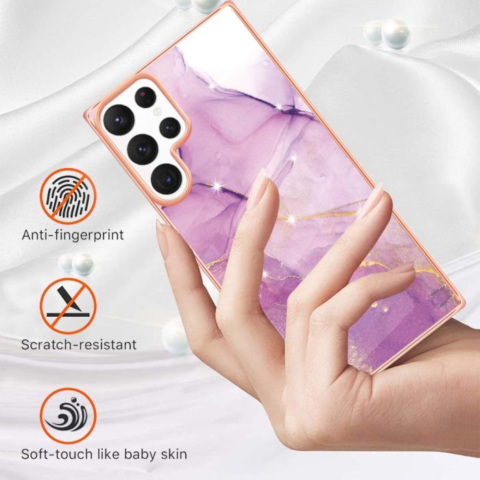 Bild 2, Samsung Galaxy S23 Ultra Skal Marmor TPU Lila