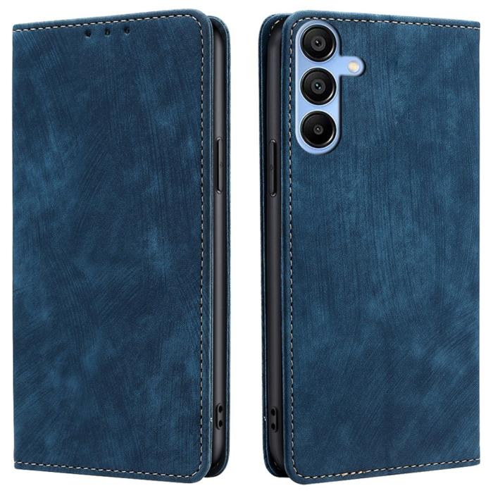 Bild 1, Samsung Galaxy A15 4G/5G Fodral Retro RFID Läder Blå