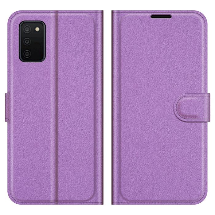 Bild 1, Samsung Galaxy A03s Fodral Litchi Läder Lila