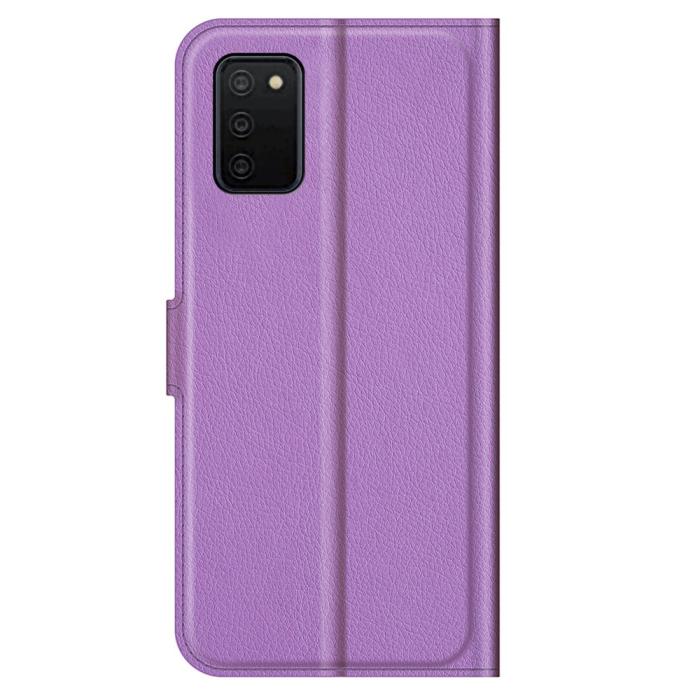 Bild 3, Samsung Galaxy A03s Fodral Litchi Läder Lila