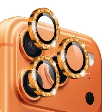 NORTHJO iPhone 17 Pro/17 Pro Max Linsskydd Glitter Orange
