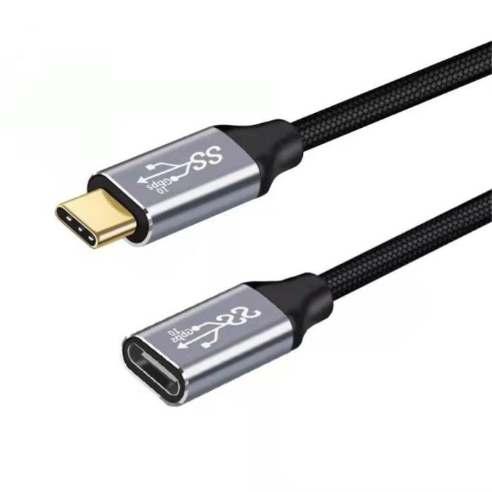Bild 1, 50 cm USB-C 3.1 Gen2 Hane - USB-C Hona Adapter Kabel Svart