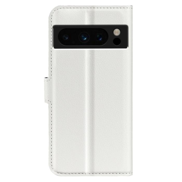 Bild 6, Google Pixel 8 Pro Fodral Litchi Textur Vit