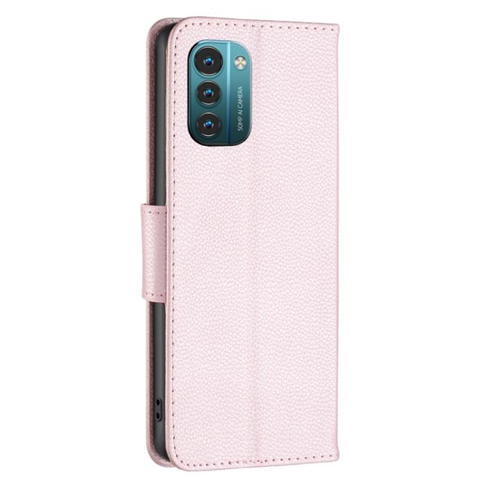 Bild 3, Nokia G11 / G21 Fodral Shark Litchi Roséguld