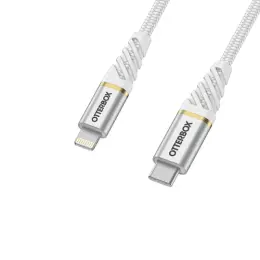 OtterBox Premium 1m USB-C - Lightning Kabel Nylonflätad Vit