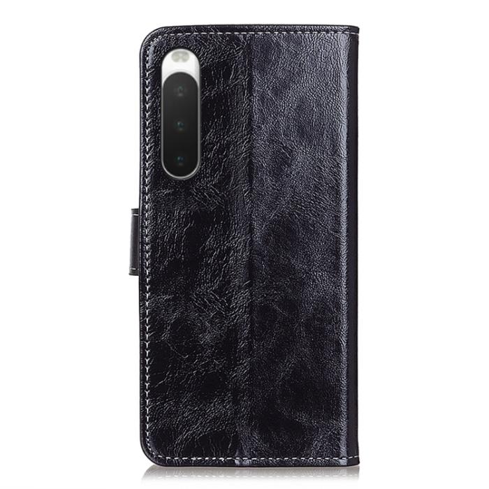 Bild 3, Sony Xperia 10 IV Fodral Crazy Horse Retro Svart