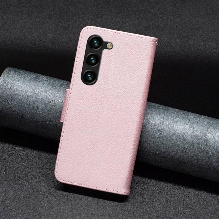 Bild 5, Samsung Galaxy S23 Plus Fodral Litchi Shark Roséguld