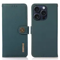 KHAZNEH iPhone 16 Pro Fodral Äkta Läder Grön