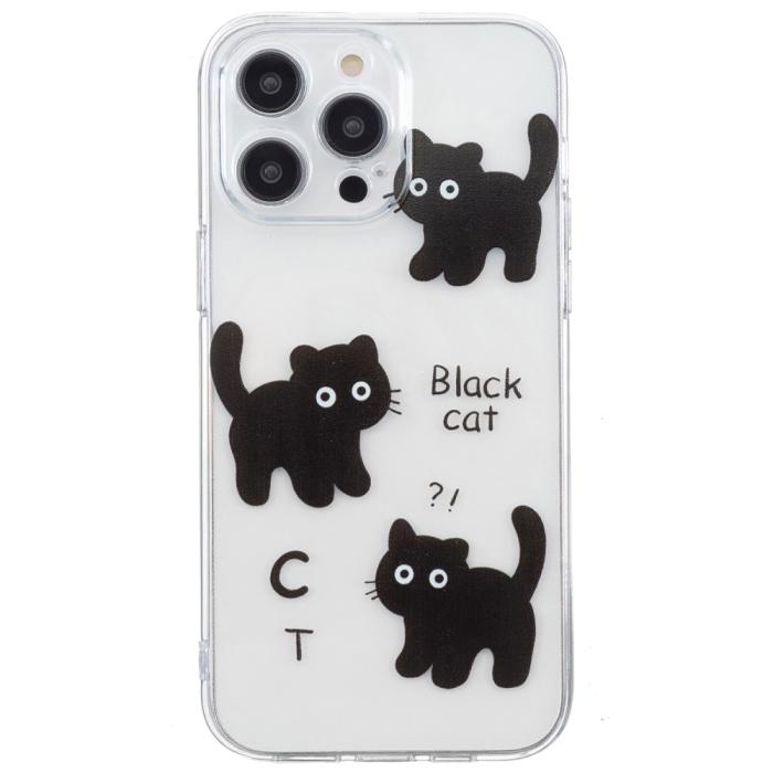 Bild 2, iPhone 16 Pro Skal TPU Svarta Katter