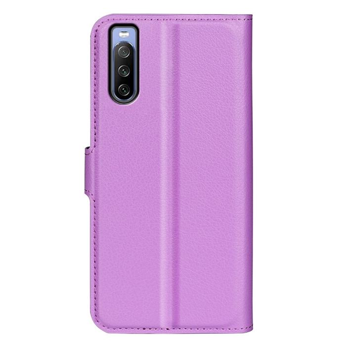 Bild 6, Sony Xperia 10 IV Fodral Litchi Läder Lila