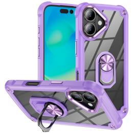 iPhone 16 Plus Skal Shockproof Ring Hybrid Lila