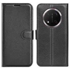 Honor Magic7 Lite Fodral Litchi L&auml;der Svart