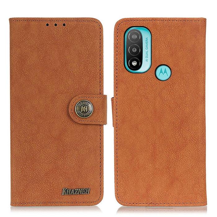 Bild 1, KHAZNEH Motorola Moto E20 / E40 Fodral Split Läder Brun