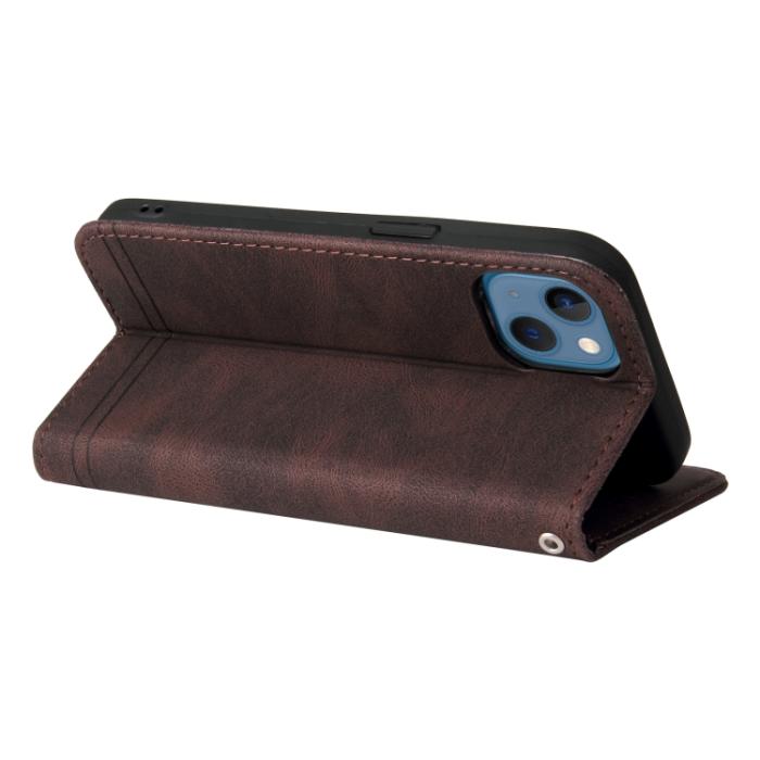 Bild 5, iPhone 14 Fodral Skin Touch Brun