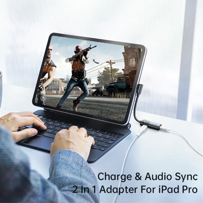 Bild 5, Mcdodo DAC 60W PD USB-C - 3.5mm AUX Adapter Laddningsfunktion Svart