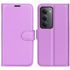 Xiaomi Redmi 15 Fodral Litchi L&auml;der Lila