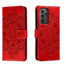 Samsung Galaxy A24 5G Fodral Mandala Läder Röd