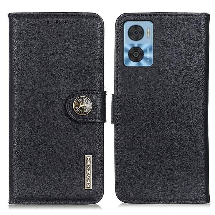 Bild 1, KHAZNEH Motorola Moto E22i Fodral Läder Svart